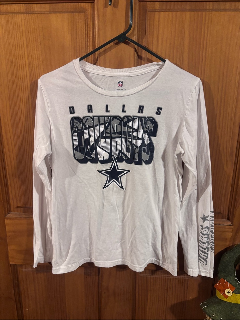 NFL Dallas Cowboys Long Sleeve Tee - White & Navy